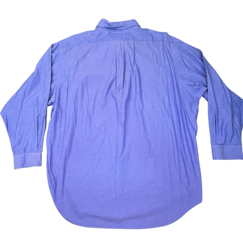 Ralph Lauren Men's Yarmouth 100% Cotton Pinpoint Oxford 17 1/2-34 Blue Shirt EUC - Picture 4 of 5